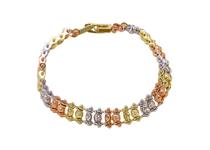 Three Tone Plated Ladies Bracelet